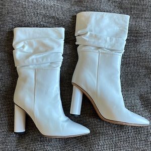 IRO WHITE LEATHER SLOUCH BOOTS - GREAT CONDITION.